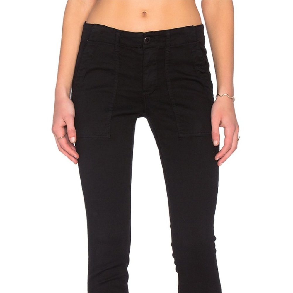 The GREAT. Skinny Army Pant in True Black